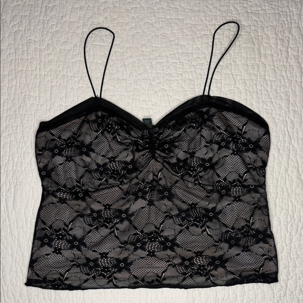 Wild Fable Black Floral Lace Top